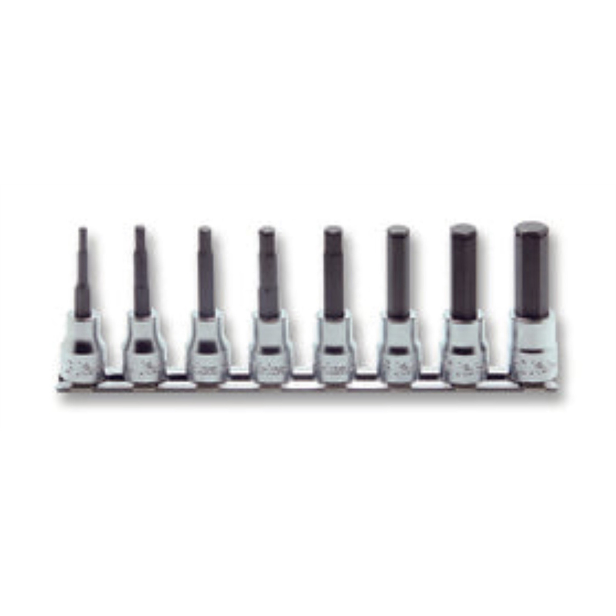 Ko-ken USA 3/8in. Sq. Dr. Bit Grip Ring Hex Bit Socket Set — 3mm-12mm, 8 Pcs, Model# KKNRS3015M-8-L62